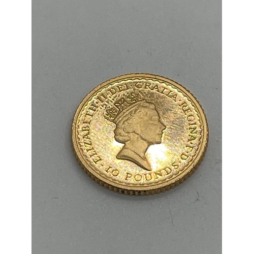 492 - 22ct gold 1987 10 pounds coin