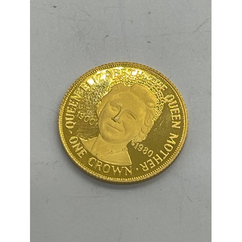 489 - 9ct Gold 1980 The Queen Mother One pound Coin weight 5.1 grams