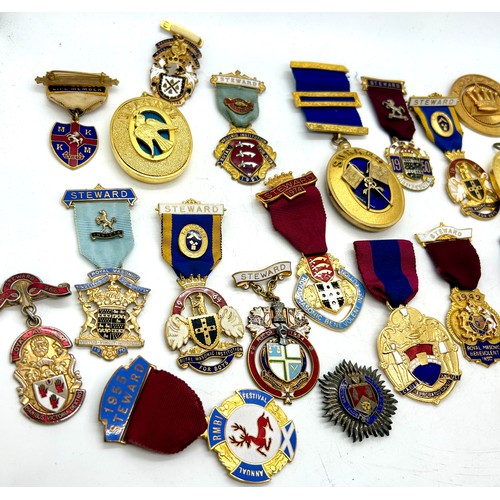 548 - Selection of Masonic medals, badges etc