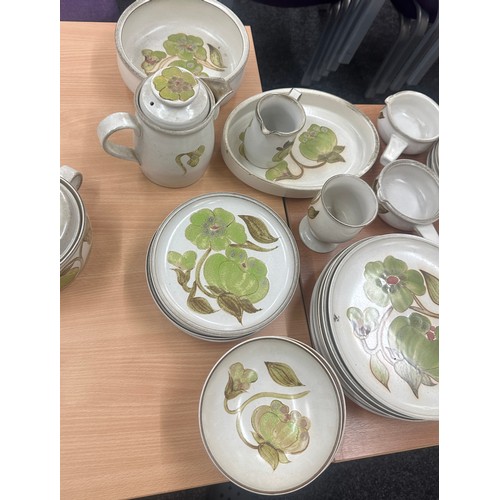 208 - Large selection of part dinner and tea Denby ware to include cups, plates, bowls, lidded pots etc