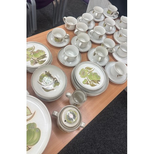 208 - Large selection of part dinner and tea Denby ware to include cups, plates, bowls, lidded pots etc