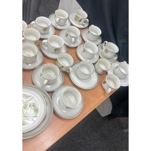 208 - Large selection of part dinner and tea Denby ware to include cups, plates, bowls, lidded pots etc