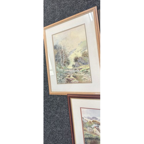 97 - Selection of framed water colours signed E.Brown largest measures approx 26 inches tall by 21 wide