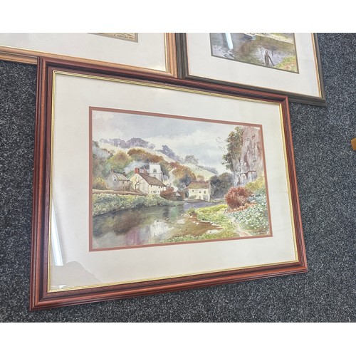 97 - Selection of framed water colours signed E.Brown largest measures approx 26 inches tall by 21 wide