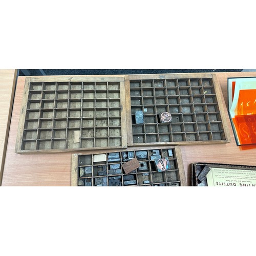 159 - Selection of printing blocks and stencils