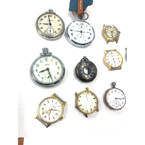 525 - Bag of vintage wrist watches and pocket watches to include Chronograph, Smiths etc