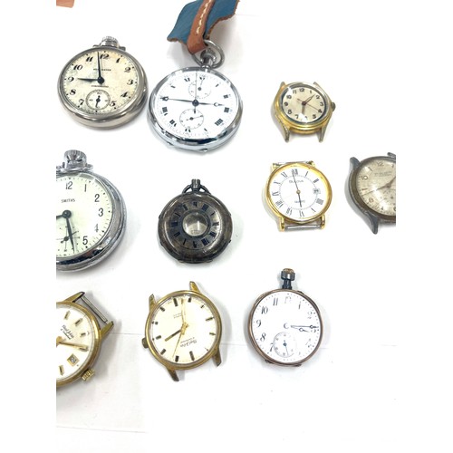 525 - Bag of vintage wrist watches and pocket watches to include Chronograph, Smiths etc