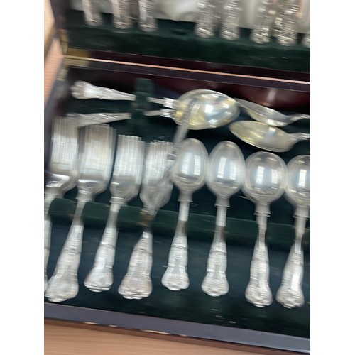 145 - Canteen of silver plate cutlery by George Butler Canvendish Sheffield plus candle stick, spoons etc