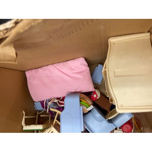 136 - Quantity of vintage Sindy doll furniture including boxed stable