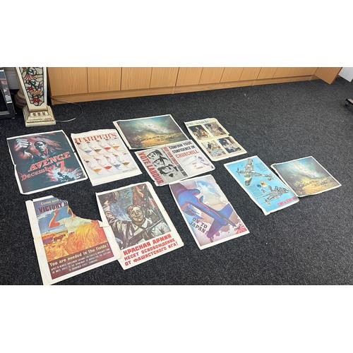 152A - Selection of vintage posters  various scenes and sizes