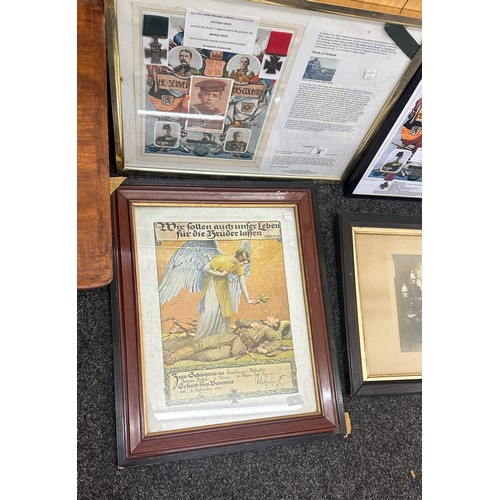 52 - Selection framed military pictures and prints largest frame measures approximately 24 by 20 inches