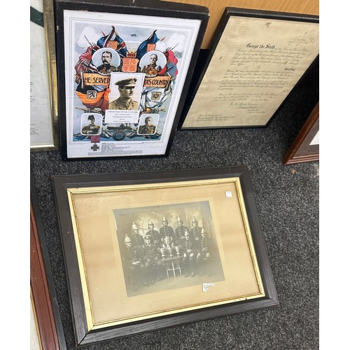 52 - Selection framed military pictures and prints largest frame measures approximately 24 by 20 inches