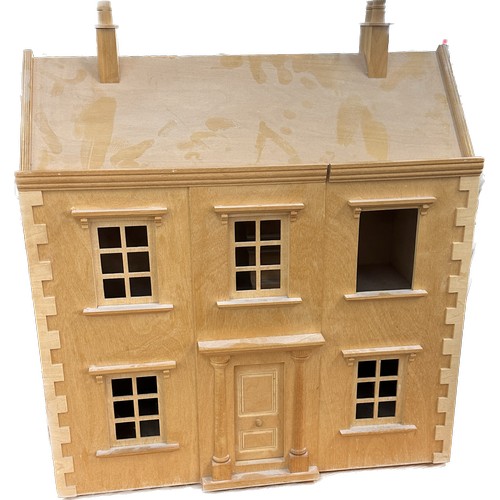 267 - Wooden childrens dolls house, approximate measurements Length 24 inches, Height 23 inches, Depth 12 ... 