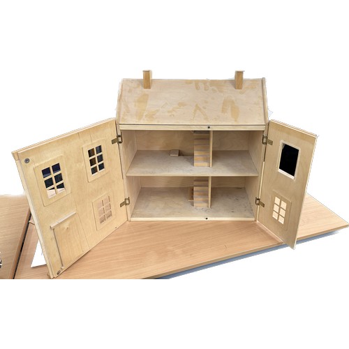 267 - Wooden childrens dolls house, approximate measurements Length 24 inches, Height 23 inches, Depth 12 ... 