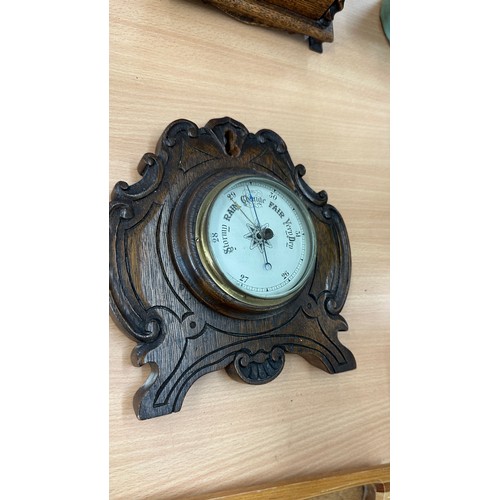 199 - Selection of collectables to include mantle clock, vases, barometer etc