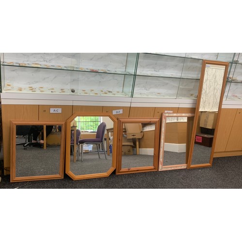 153 - Large selection of assorted framed Mirrors, largest measures approximately 51 inches tall by 15 inch... 