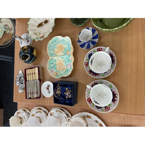 247 - Large selection of miscellaneous includes Part tea service, metal ware etc