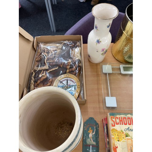 247 - Large selection of miscellaneous includes Part tea service, metal ware etc