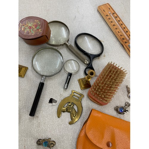 64 - Selection of collectables includes magnifying glasses etc