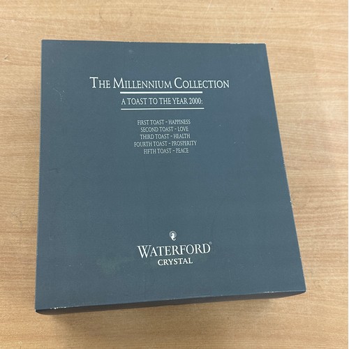 110 - Boxed pair of Waterford Crystal The Millennium Collection To Toast year 2000 flutes