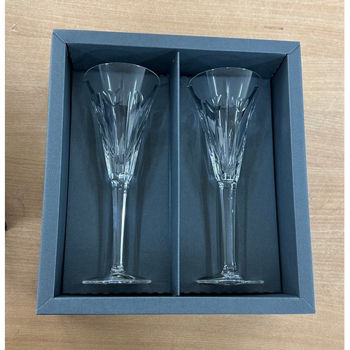 110 - Boxed pair of Waterford Crystal The Millennium Collection To Toast year 2000 flutes