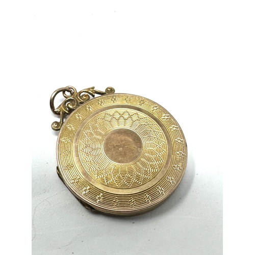 110 - Antique 9ct gold back & front locket measures approx 3.2cm drop by 2.9cm weight 4.2g