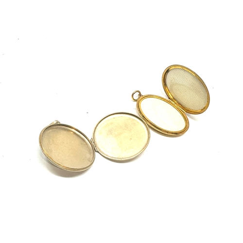 111 - 2 vintage 9ct gold back & front & rolled gold lockets measures approx 4cm drop by 2.5cm and 4.5cm dr... 