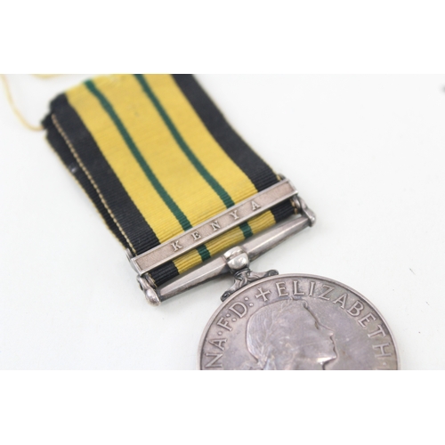 376 - ER.II Africa General Service Medal Kenya Named 23228977 Spr. P.D Perrins R.E