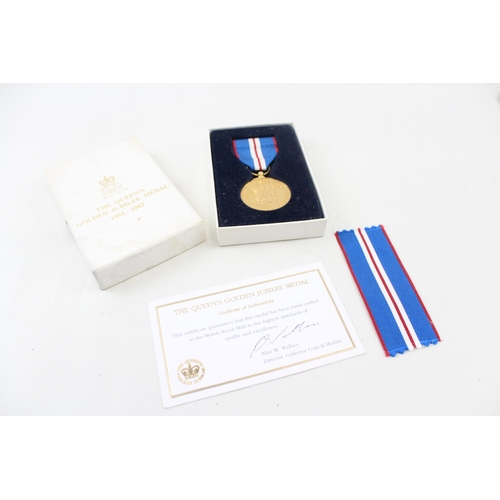 379 - Boxed ER.II Queens Golden Jubilee Medal with C.O.A