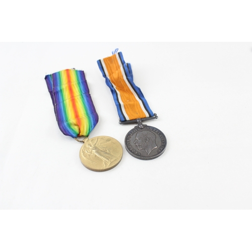 384 - WW1 Medal Pair & Original Ribbons Named 34445 Pte E. Beardmore L.N Lancs Regt