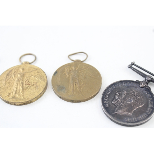 396 - WW1 War & Victory Medals x 4 Named 18458 25828 44249 etc