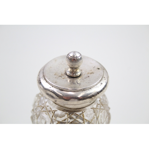 44 - .925 sterling & cut glass pepper mill