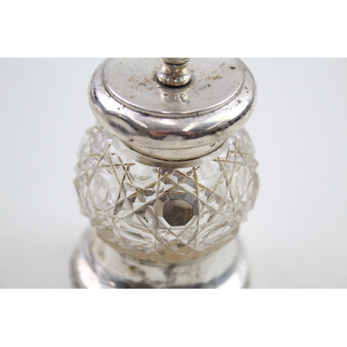 44 - .925 sterling & cut glass pepper mill