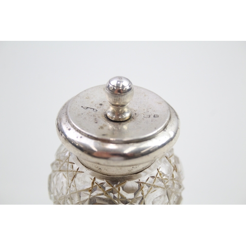 44 - .925 sterling & cut glass pepper mill