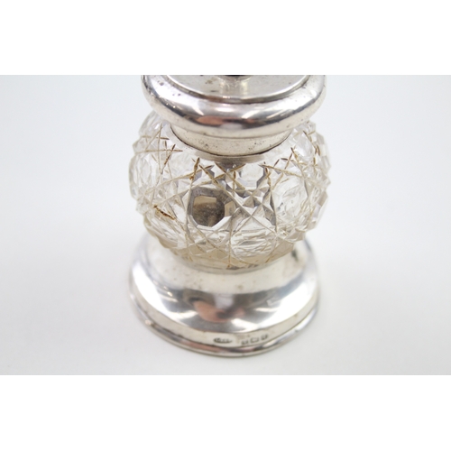 44 - .925 sterling & cut glass pepper mill