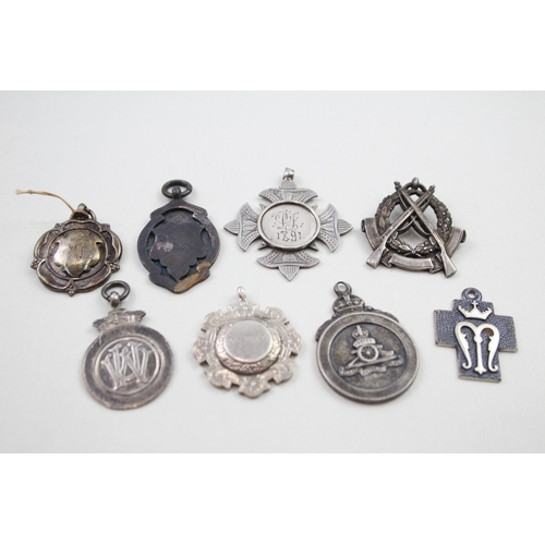 48 - 8 x .925 sterling fobs / medallions