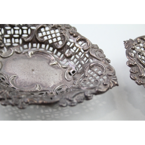 58 - 2 x .925 sterling bon bon dishes