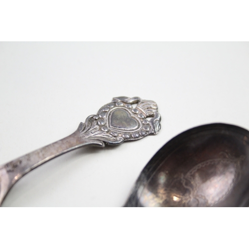 66 - 2 x .830 & .925 sterling spoons inc georgian, caddy etc