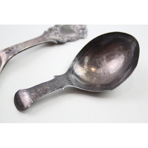 66 - 2 x .830 & .925 sterling spoons inc georgian, caddy etc