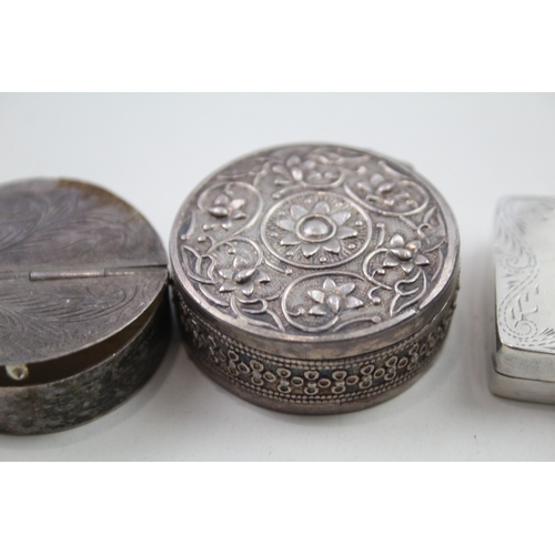 78 - 4 x .925 sterling silver pill / trinket boxes