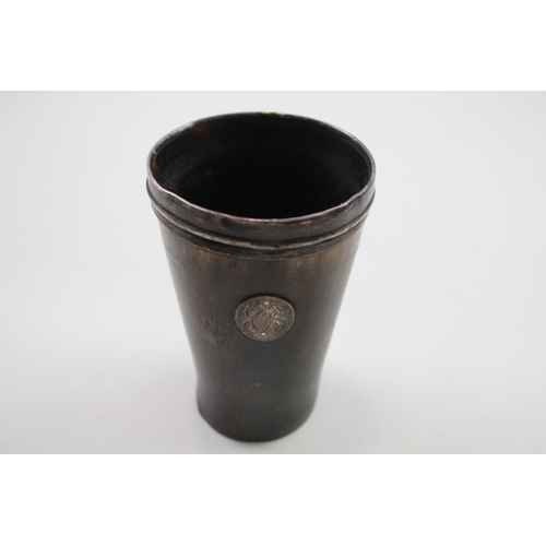 80 - .925 sterling banded & bone drinking cup