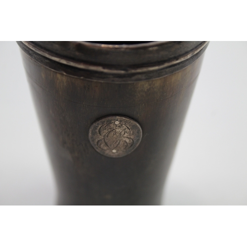 80 - .925 sterling banded & bone drinking cup