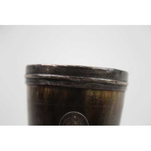 80 - .925 sterling banded & bone drinking cup