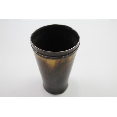 80 - .925 sterling banded & bone drinking cup