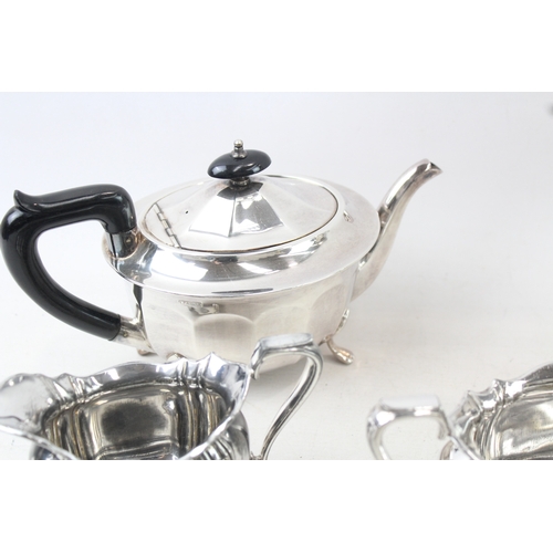 1 - Silver Plate Ware Melon Shaped Teapots Swing Handled Dish Vase x 10 5092g