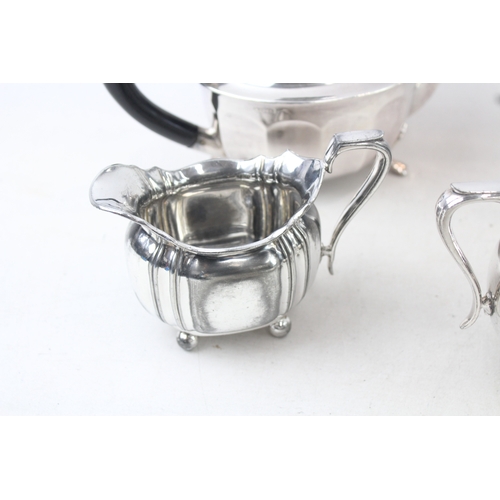 1 - Silver Plate Ware Melon Shaped Teapots Swing Handled Dish Vase x 10 5092g