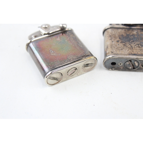 475 - Cigarette Lighters Inc Vintage Colibri Swiss Made Sterling Silver Etc x 2