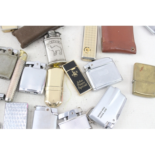 476 - Cigarette Lighter Job Lot Inc Table Top, Ronson, Zippo, Combi Cigarette Case Etc