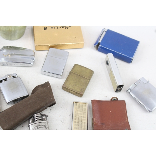 476 - Cigarette Lighter Job Lot Inc Table Top, Ronson, Zippo, Combi Cigarette Case Etc