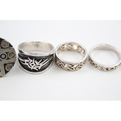 282 - Six silver Celtic style rings (37g)